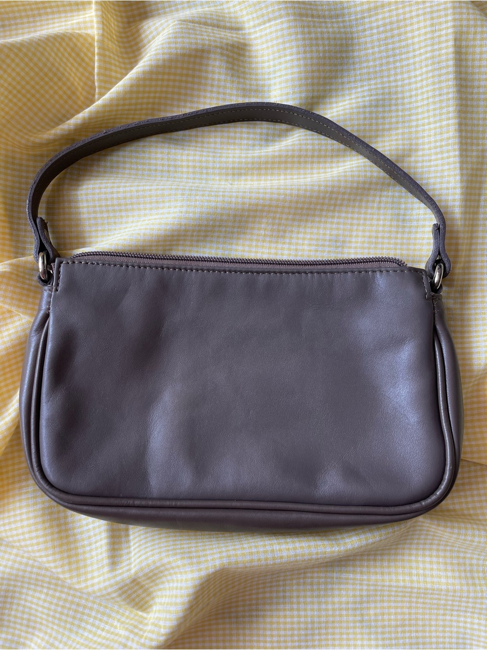 Vintage Valentina Taupe Leather Wristlet Clutch